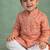Peach printed cotton kurta set