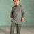Olive green printed cotton kurta set