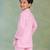 Pink printed cotton kurta set