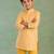 Mustard yellow printed silk kurta set