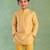 Mustard yellow printed silk kurta set