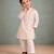 Off white embroidered brocade kurta set