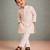 Off white embroidered brocade kurta set