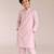 Pastel pink printed brocade kurta set