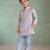 Powder blue embroidered chanderi kurta set