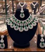 Western party wear silver plated chain pendant set