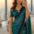 Blue Color sequence embroidery work chiffon Saree