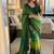 Green Color sequence embroidery work chiffon Saree