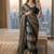 Grey Color sequence embroidery work chiffon Saree
