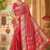 Red Dola Silk Blend Saree with Blouse