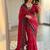 Rani Pink Color sequence embroidery work chiffon Saree