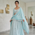 Baby Blue Heavy Foil Mirror Work Lehenga Choli Set for Women