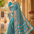 Teal Color Silk Blend Saree with Blouse