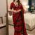 Red Color sequence embroidery work chiffon Saree