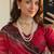 Red Color sequence embroidery work chiffon Saree