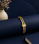 Gold plated anti tarnish cz clover shape bracelet