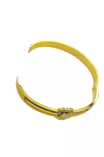 Gold plated anti tarnish cz clover shape bracelet