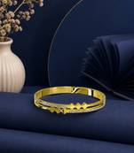 Gold plated anti tarnish cz clover cut out bracelet
