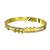 Gold plated anti tarnish cz clover cut out bracelet