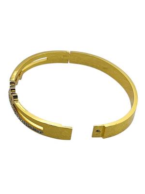 Gold plated anti tarnish cz clover cut out bracelet 5