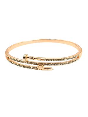Rose gold plated anti tarnish cz nail design bracelet 2