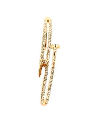 Rose gold plated anti tarnish cz nail design bracelet 3