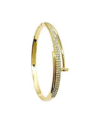 Gold plated anti tarnish cz nail design bracelet 3