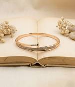 Rose gold plated anti tarnish cz nail design bracelet