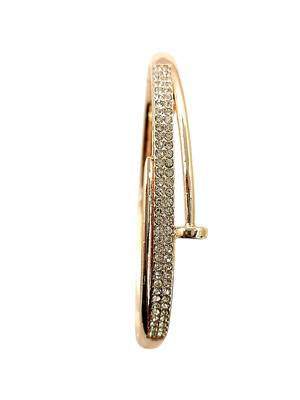 Rose gold plated anti tarnish cz nail design bracelet 2