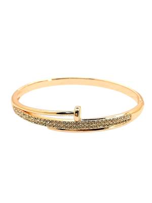 Rose gold plated anti tarnish cz nail design bracelet 3