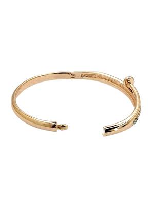 Rose gold plated anti tarnish cz nail design bracelet 4