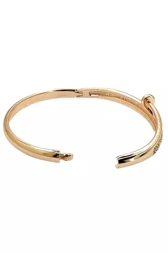 Rose gold plated anti tarnish cz nail design bracelet