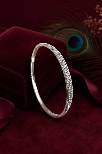 Silver plated anti tarnish pave cz bracelet