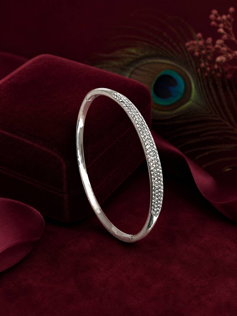 Silver plated anti tarnish pave cz bracelet