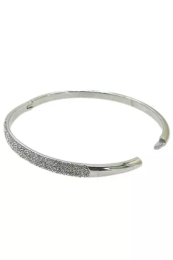 Silver plated anti tarnish pave cz bracelet