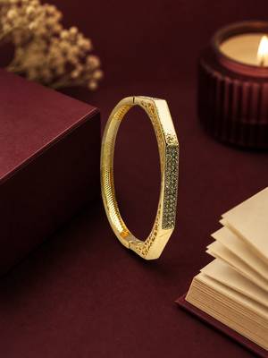 Gold plated octagonal anti tarnish cz  bracelet 1