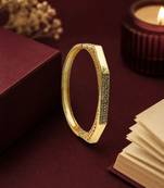 Gold plated octagonal anti tarnish cz  bracelet