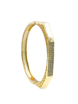 Gold plated octagonal anti tarnish cz  bracelet 4