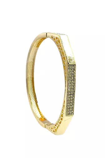 Gold plated octagonal anti tarnish cz  bracelet