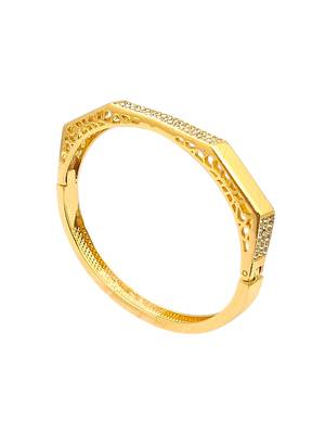 Gold plated octagonal anti tarnish cz  bracelet 5