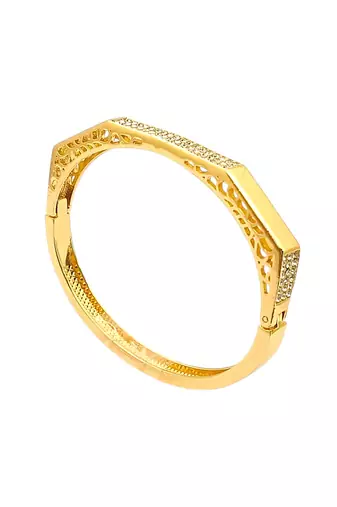 Gold plated octagonal anti tarnish cz  bracelet