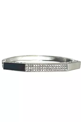 Silver plated octagonal anti tarnish cz  bracelet