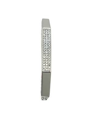 Silver plated octagonal anti tarnish cz  bracelet 3