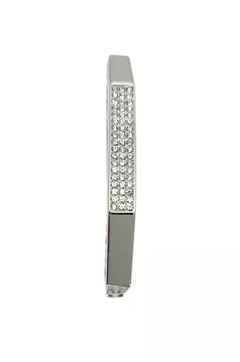 Silver plated octagonal anti tarnish cz  bracelet