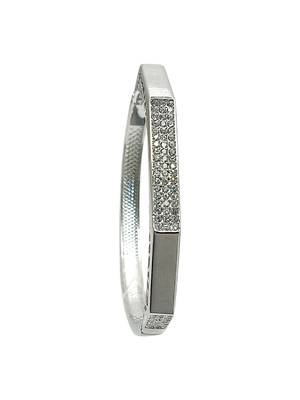 Silver plated octagonal anti tarnish cz  bracelet 4