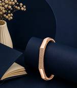 Rose gold plated octagonal anti tarnish cz  bracelet