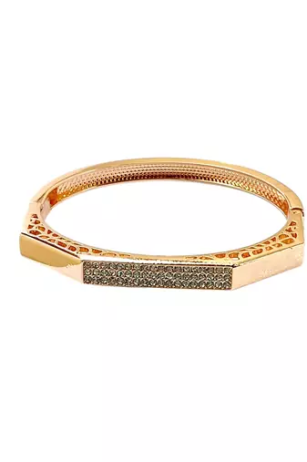 Rose gold plated octagonal anti tarnish cz  bracelet