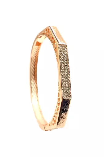 Rose gold plated octagonal anti tarnish cz  bracelet