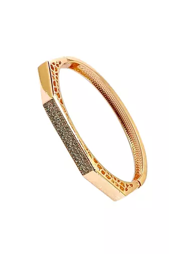 Rose gold plated octagonal anti tarnish cz  bracelet