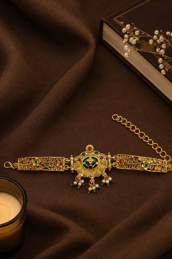 Gold plated heritage design adjustable bracelet